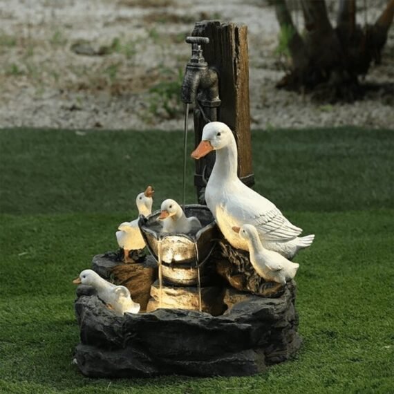 Duck And Squirrel Family Patio Graden Decor