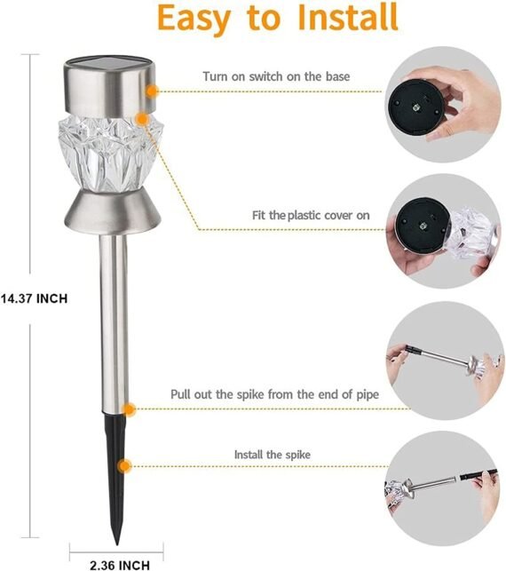 LEWIS&WAYNE Solar Pathway Lights Outdoor Decoration