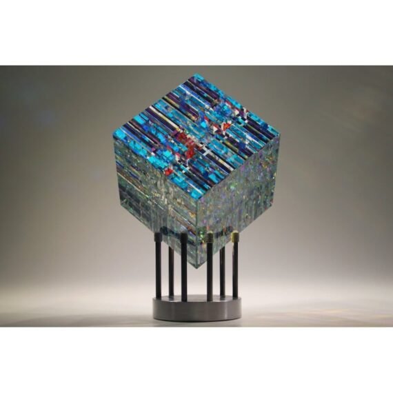 Crystal sculpture table ornament magic chromaticity cube