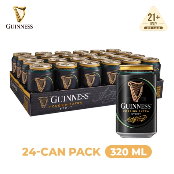 【24 x 320ml】,🍺【Bundle Deal】Guinness Foreign Extra Stout Premium Beer Can 5.5% Alcohol【24 x 320ml】, 🛒Clearance Price RM64.50👇