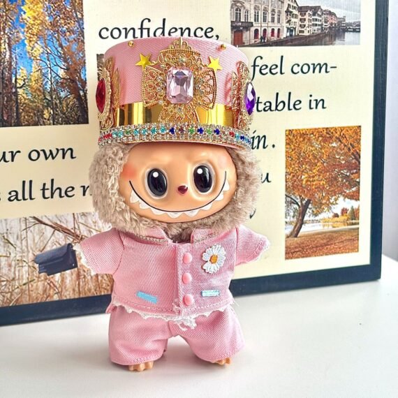 🧸Labubu G-DRAGON Same Style Doll Clothes 17cm - Second Generation Pendant Plush Doll Clothes【Hat + Clothes + Pants with Glue】