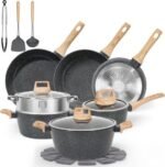 【One Day Only】17 Pcs Pots and Pans Set Non Stick Kitchen Cookware Sets
