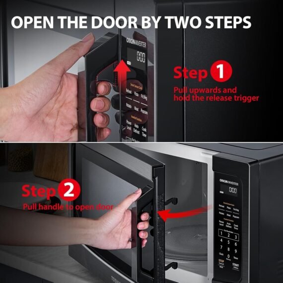 TOSHIBA ML-EM45PIT(BS) Countertop Microwave Oven with Inverter Technology. Kitchen Essentials. Smart Sensor. Auto Defrost. 1.6 Cu.ft. 13.6 Removable Turntable. 33lb.&1250W. Black Stainless Steel