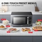 TOSHIBA ML-EM45PIT(BS) Countertop Microwave Oven with Inverter Technology. Kitchen Essentials. Smart Sensor. Auto Defrost. 1.6 Cu.ft. 13.6 Removable Turntable. 33lb.&1250W. Black Stainless Steel