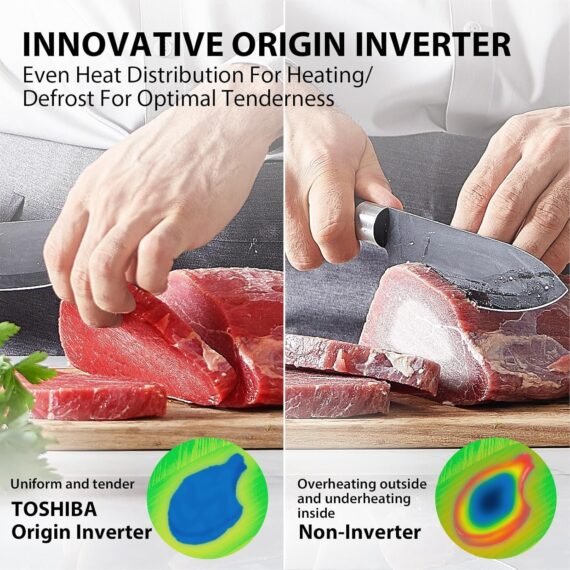 TOSHIBA ML-EM45PIT(BS) Countertop Microwave Oven with Inverter Technology. Kitchen Essentials. Smart Sensor. Auto Defrost. 1.6 Cu.ft. 13.6 Removable Turntable. 33lb.&1250W. Black Stainless Steel