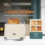 Russell Taylors Retro Toaster RT-10. 𝟳 𝗦𝗵𝗮𝗱𝗲 𝗦𝗲𝘁𝘁𝗶𝗻𝗴𝘀. 2 Years Warranty